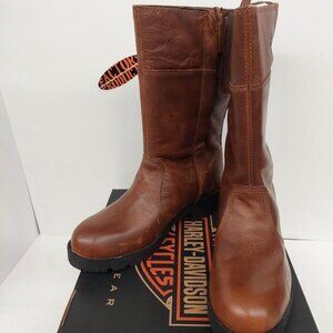 GENUINE HARLEY DAVIDSON Women's Lynwood WP Brown Motorcycle Boots D87220